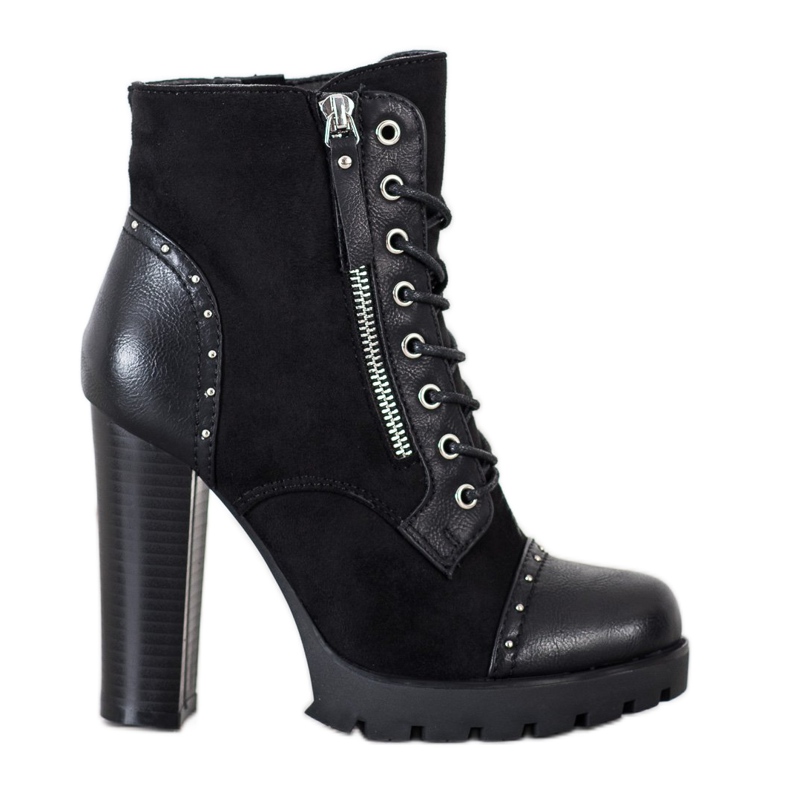 Kayla Skalní boty na vysokých podpatcích černá