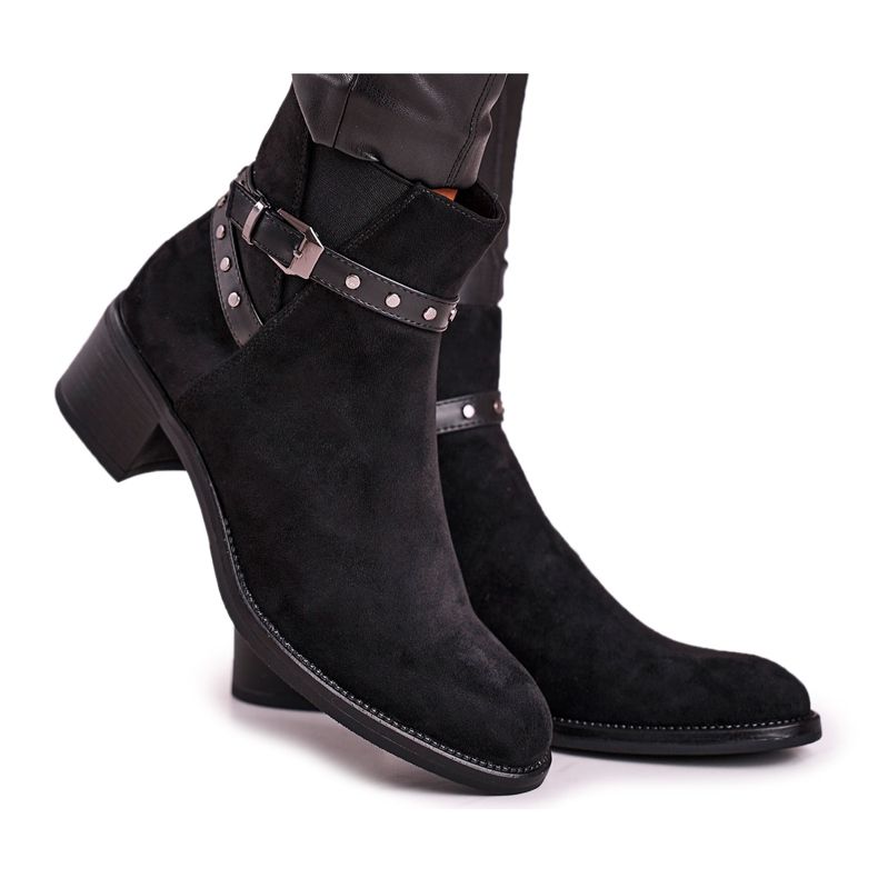 Dámské boty Sergio Leone Suede Black BT615 černá
