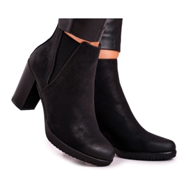 Boty na podpatku Sergio Leone Suede Black BT311 černý