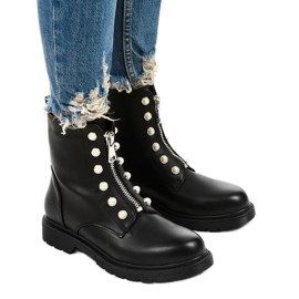 Černé ploché dámské pracovní boty černý