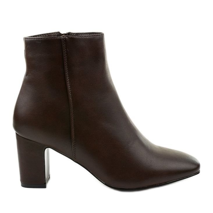 Hnědé kotníkové boty z ekokůže na sloupku Nilandaley hnědý