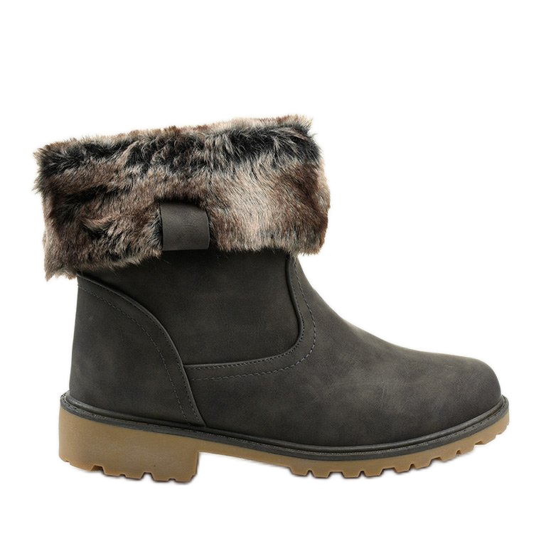 Šedé dámské zateplené boty od Giserelle šedá