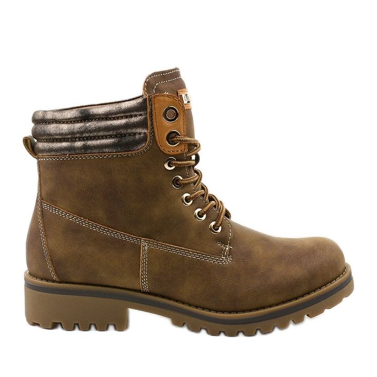 Khaki šněrovací boty s podšívkou Halitta