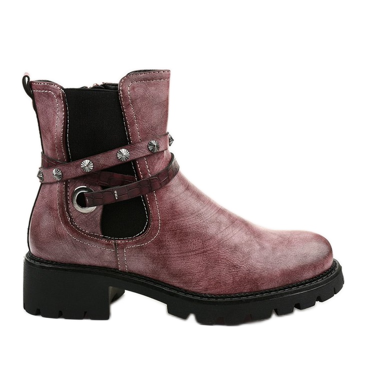 Růžové ploché zateplené boty se zipem Siempleglam růžový