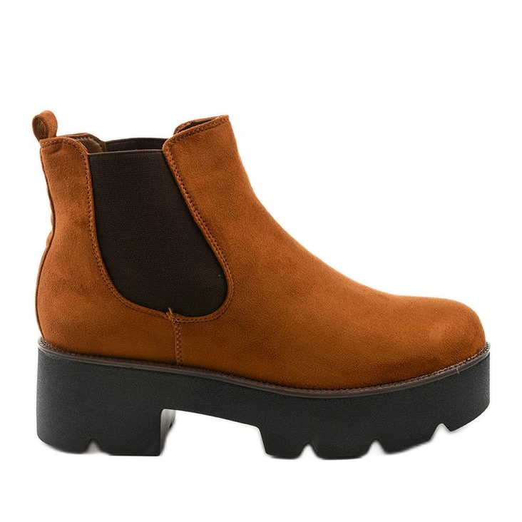 Velbloudí semišové boty na platformě Arnlanda hnědý žlutá Velbloudí semišové boty na platformě Arnlanda hnědý žlutá