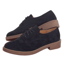 Černé TU146 černé šněrované mokasíny černá