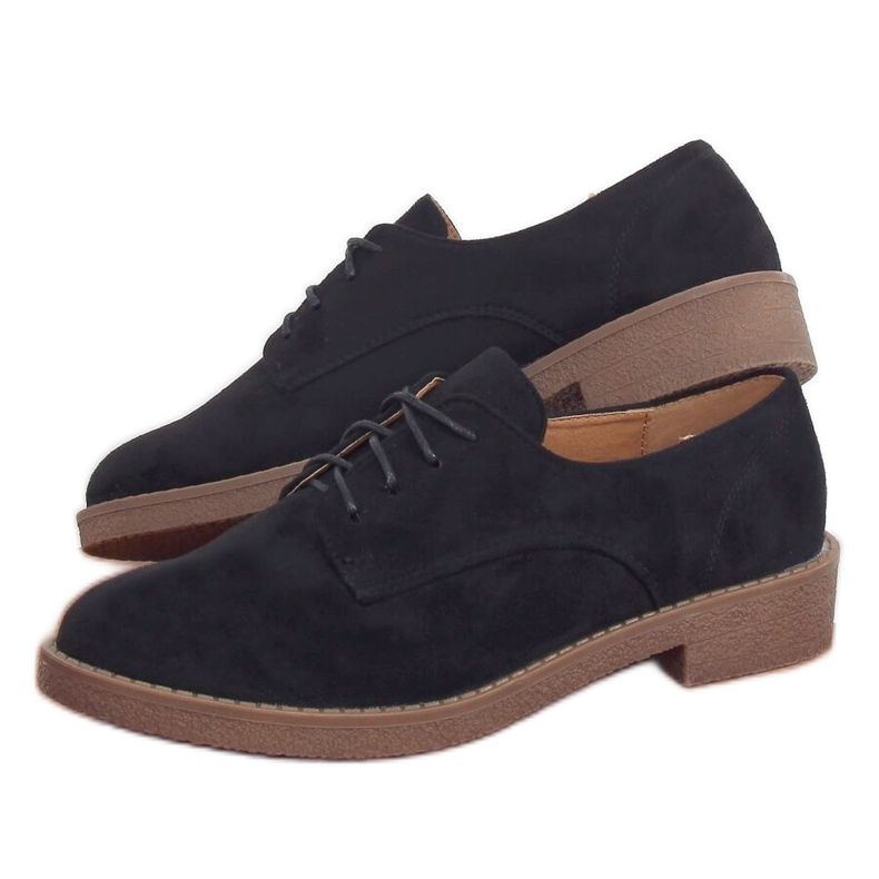 Černé TU146 černé šněrované mokasíny černá