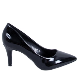 Černě lakované dámské vysoké podpatky LL-185P Black černý