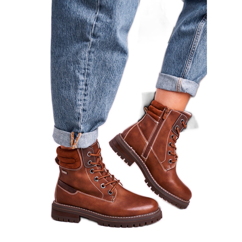 Dámské hnědé hřejivé dělnické lapače dřeva hnědý