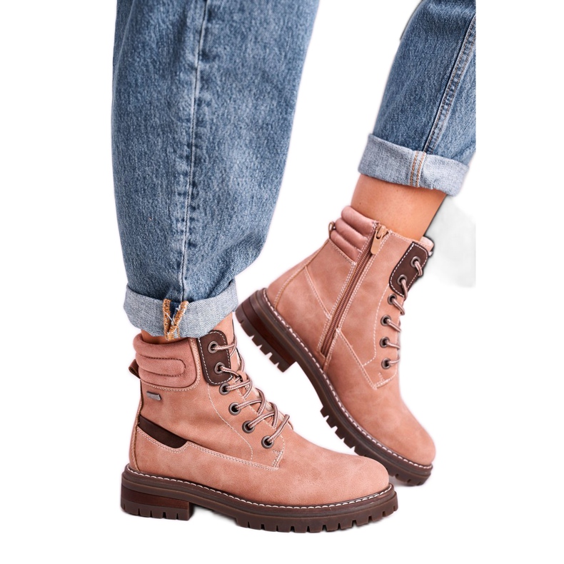 Dámská teplá dělnická klopa růžového dřeva béžový hnědý růžový Dámská teplá dělnická klopa růžového dřeva béžový hnědý růžový