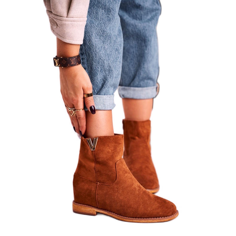 FG1 Dámské kotníkové boty semišové hnědé Vanya hnědý