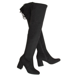 Černé kozačky na vysokém podpatku 2C1X1809-27 Black černý