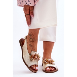 Ploché sandály Nicole 2805/064 Gold zlatý 1