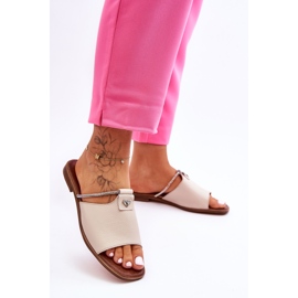 Dámské sandály s plochými podpatky Nicole 2806/054 Béžová béžový 1