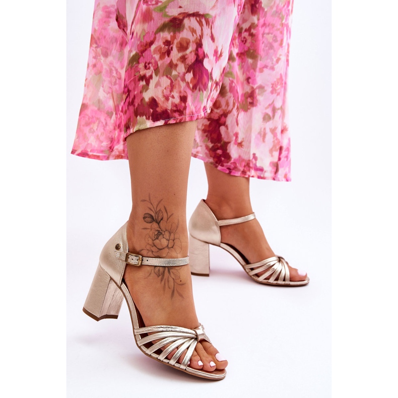 Kožené pohodlné sandály Maciejka 06025-25 Gold zlatý 2