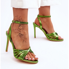 Dámské zelené sandály na vysokém podpatku My Darling zelená 2 Dámské zelené sandály na vysokém podpatku My Darling zelená 2