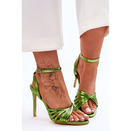 Dámské zelené sandály na vysokém podpatku My Darling zelená 1 Dámské zelené sandály na vysokém podpatku My Darling zelená 1