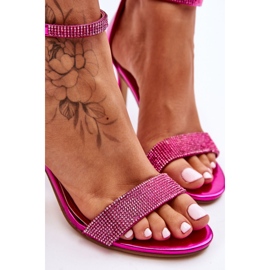 Dámské sandály na vysokém podpatku s fuchsií Perfecto růžový 2