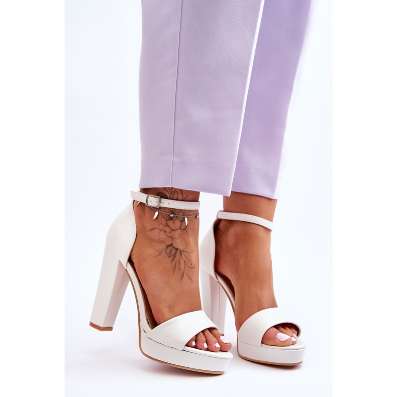 WS1 Bílé sandály Mandy na vysokém podpatku bílý 1
