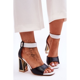 PS1 Elegantní sandály na vysokém podpatku Black And White Sorel černá 2