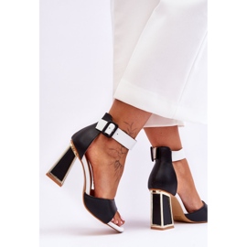 PS1 Elegantní sandály na vysokém podpatku Black And White Sorel černá 6