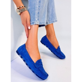 Semišové dámské mokasíny Anaya Blue modrý 1