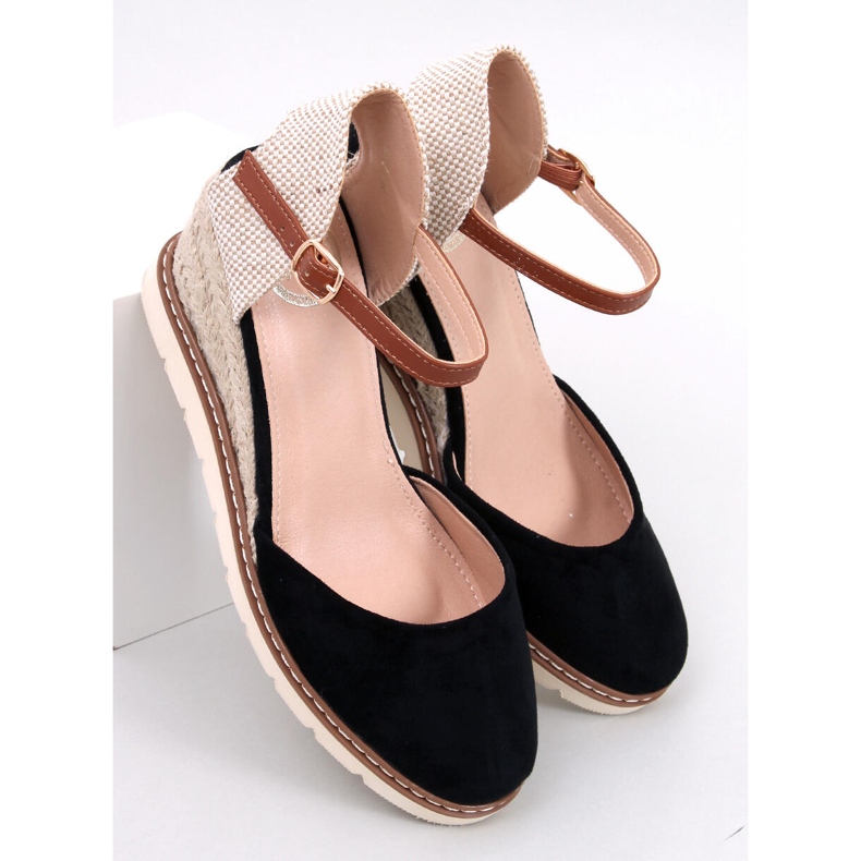 Ellio Black klínové espadrilky černý 1