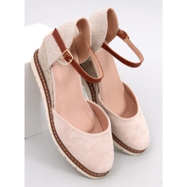 Ellio Beige klínové espadrilky béžový 1