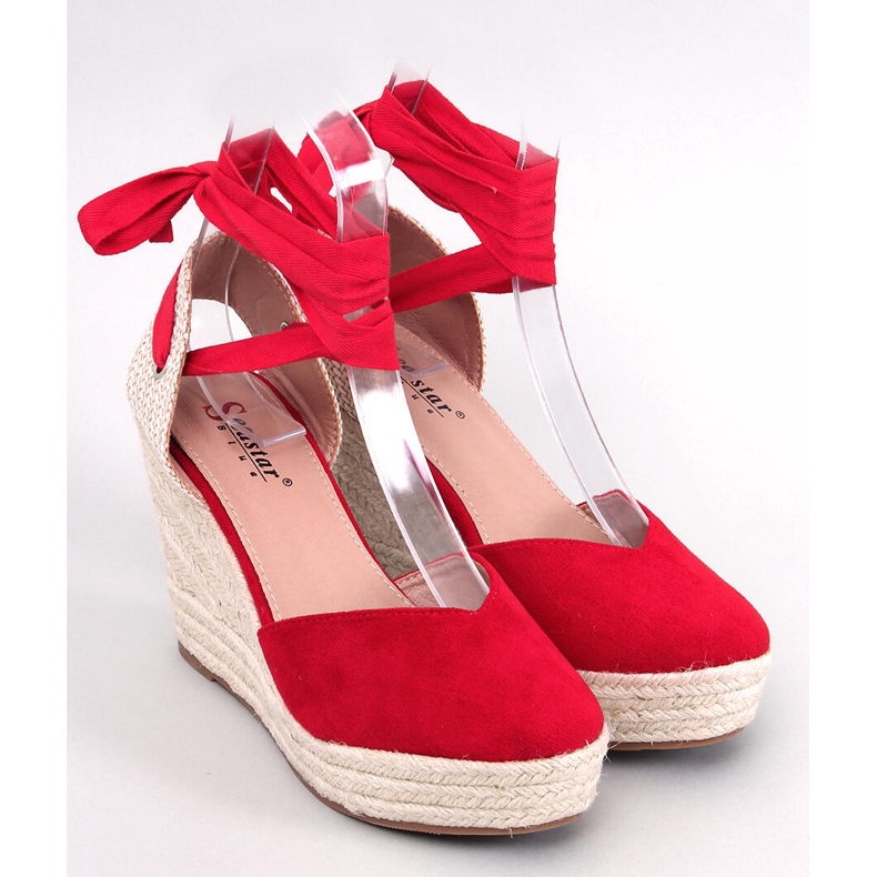 Francis Red klínové espadrilky červený 1