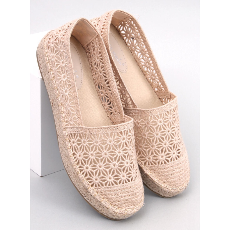 Prolamované espadrilky Terian Beige béžový 1