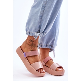 ZAXY Veganské pantofle na suchý zip HH285284 Nude růžový 2