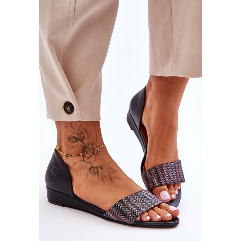 Kožené sandály Maciejka 1971-65 Černá 1