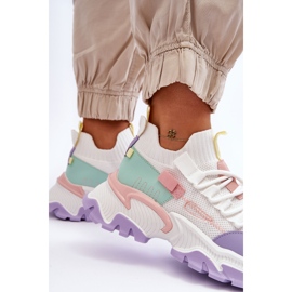 PS1 Dámské nazouvací ponožkové tenisky bílá/fialová Keaton bílý 2 PS1 Dámské nazouvací ponožkové tenisky bílá/fialová Keaton bílý 2