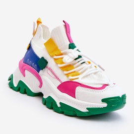 PS1 Dámské nazouvací ponožkové tenisky bílo-zelené Keaton bílý 1 PS1 Dámské nazouvací ponožkové tenisky bílo-zelené Keaton bílý 1