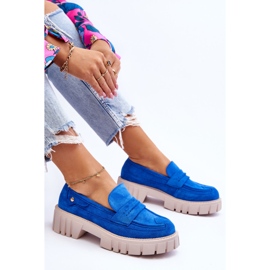 Dámské semišové nazouvací boty Blue Fiorell modrý 1