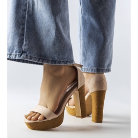 Inna Béžové sandály na vysokém podpatku značky Selsa béžový 1
