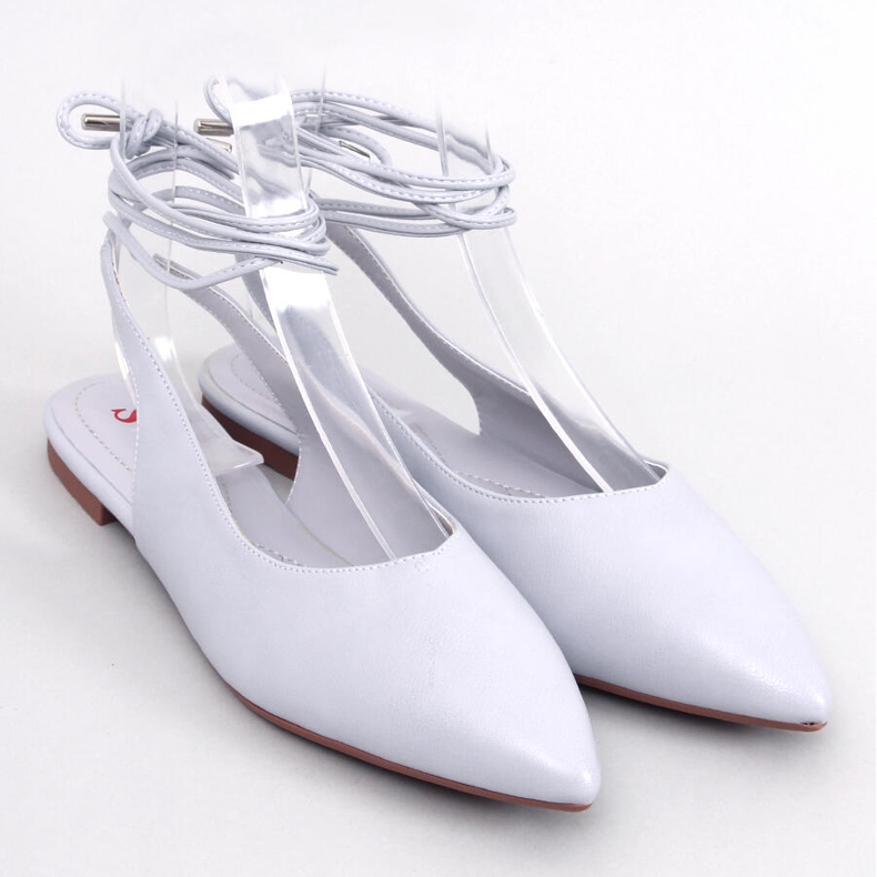 Jody Grey šněrovací balerínky s otevřeným podpatkem šedá 1