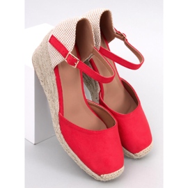 Klínové espadrilky Platten Red červené 1
