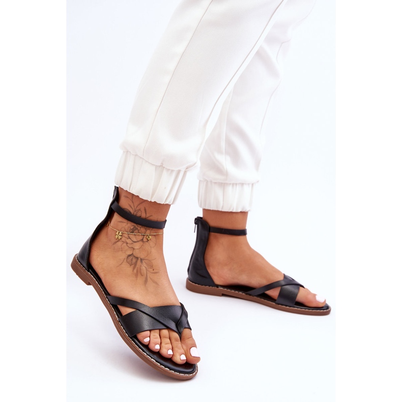 Dámské ploché žabky na zip černé Rise Up! černá 1