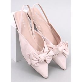 Sandály Geffen Beige Bow Pantofle béžový 1