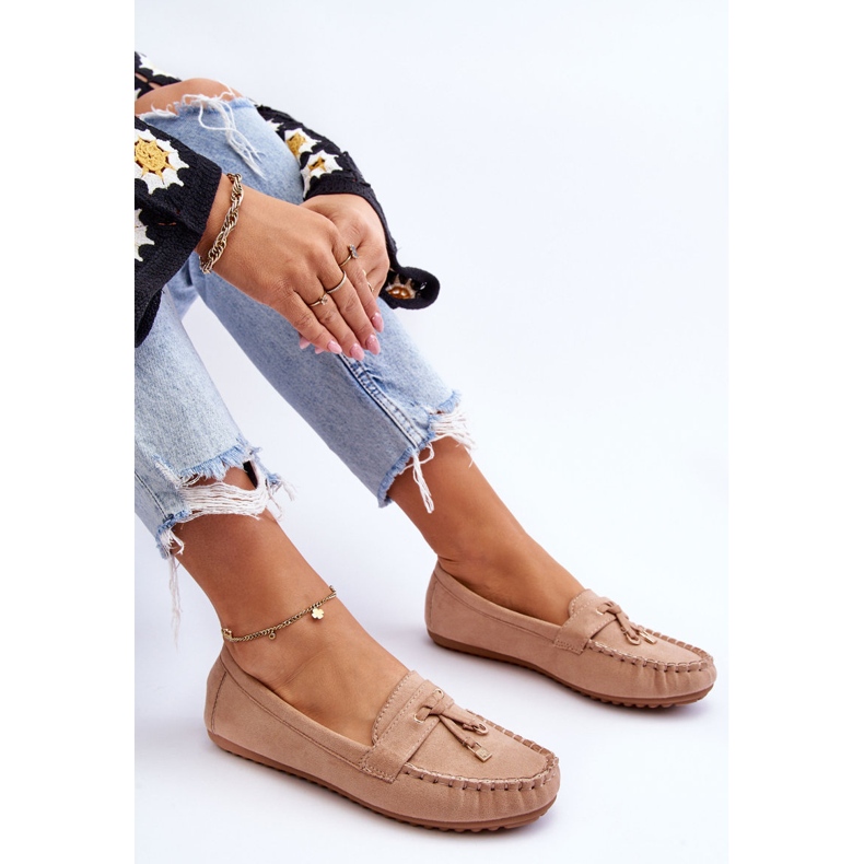 PS1 Klasické tmavě béžové semišové mokasíny Good Time béžový 1