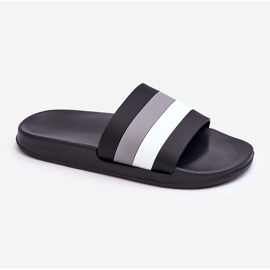 Dámské pruhované pantofle Black Vision černá 1