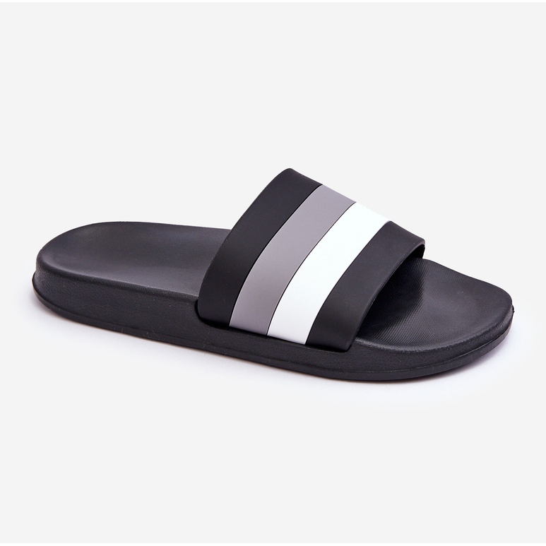 Dámské pruhované pantofle Black Vision černá 1