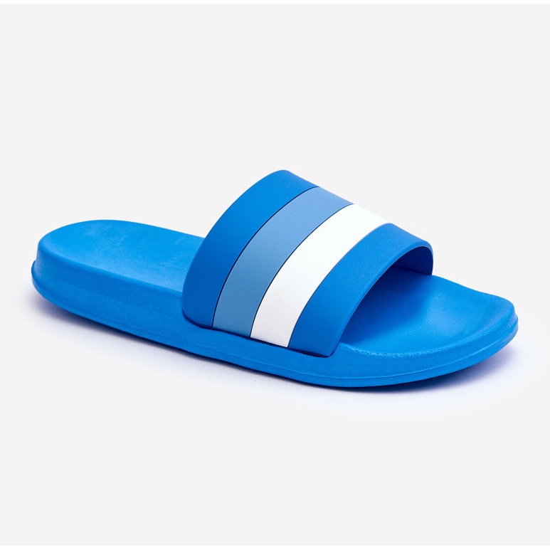 Dámské pruhované pantofle Blue Vision modrý 1