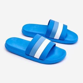 Dámské pruhované pantofle Blue Vision modrý 2