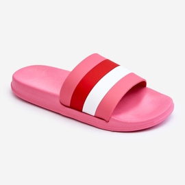 Dámské pruhované pantofle tmavě růžové Vision růžový 1