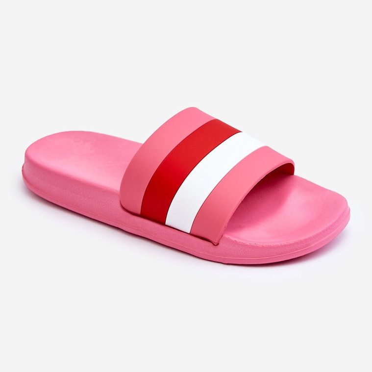 Dámské pruhované pantofle tmavě růžové Vision růžový 1