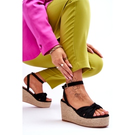 Dámské sandály na klínu černá Kendall 5