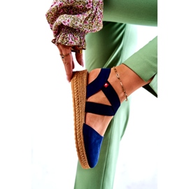 Dámské semišové espadrilky Big Star JJ276037 Navy Blue modrý 3