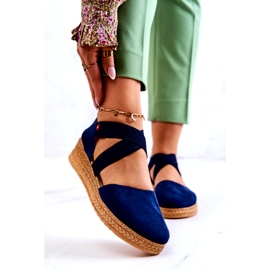 Dámské semišové espadrilky Big Star JJ276037 Navy Blue modrý 4